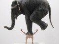 مجسمه عجیب و خارق العاده فیل و آدم+عکس