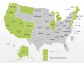 نقشه استفاده قانونی ماریجوانا در ایالت های آمریکا