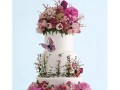 تصاویر کیک های عروسی تزئین شده با گل طبیعی سری سوم