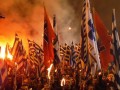 راهپیمایی هواداران حزب طلوع طلایی یونان در سالروز بحران ایمیا 